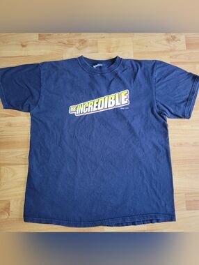 Vintage Y2K Mr. Incredible Movie Disney Pixar Promo Navy Blue Graphic Tee, Large